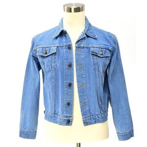 Y2K Vintage Studio 33 Denim Jacket Mens S M Blue Wash Trucker Jean Jacket